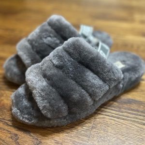 UGG charcoal grey sling back slippers